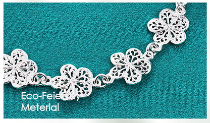 Delicate Sterling Silver Chain Bracelet with Fancy Details