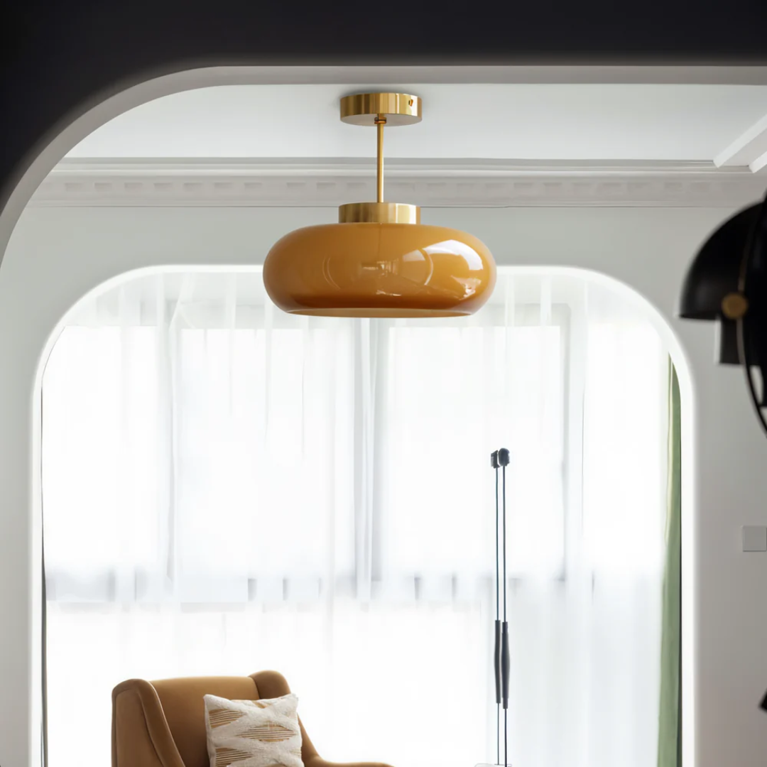 Retro Style Yellow Hanging Lamp