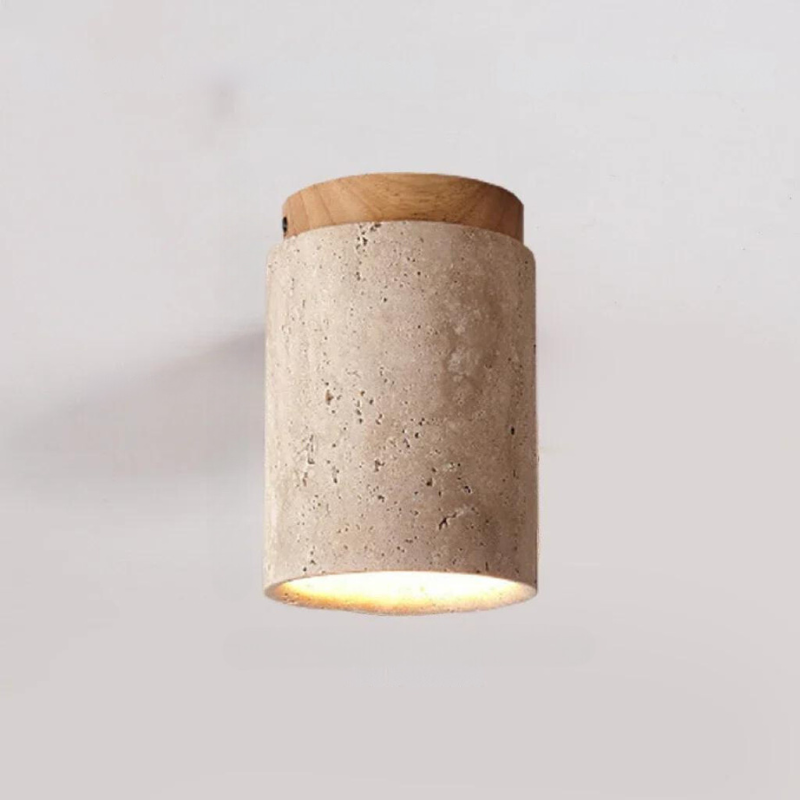 Elegant Travertine Hanging LED Light for Hallway