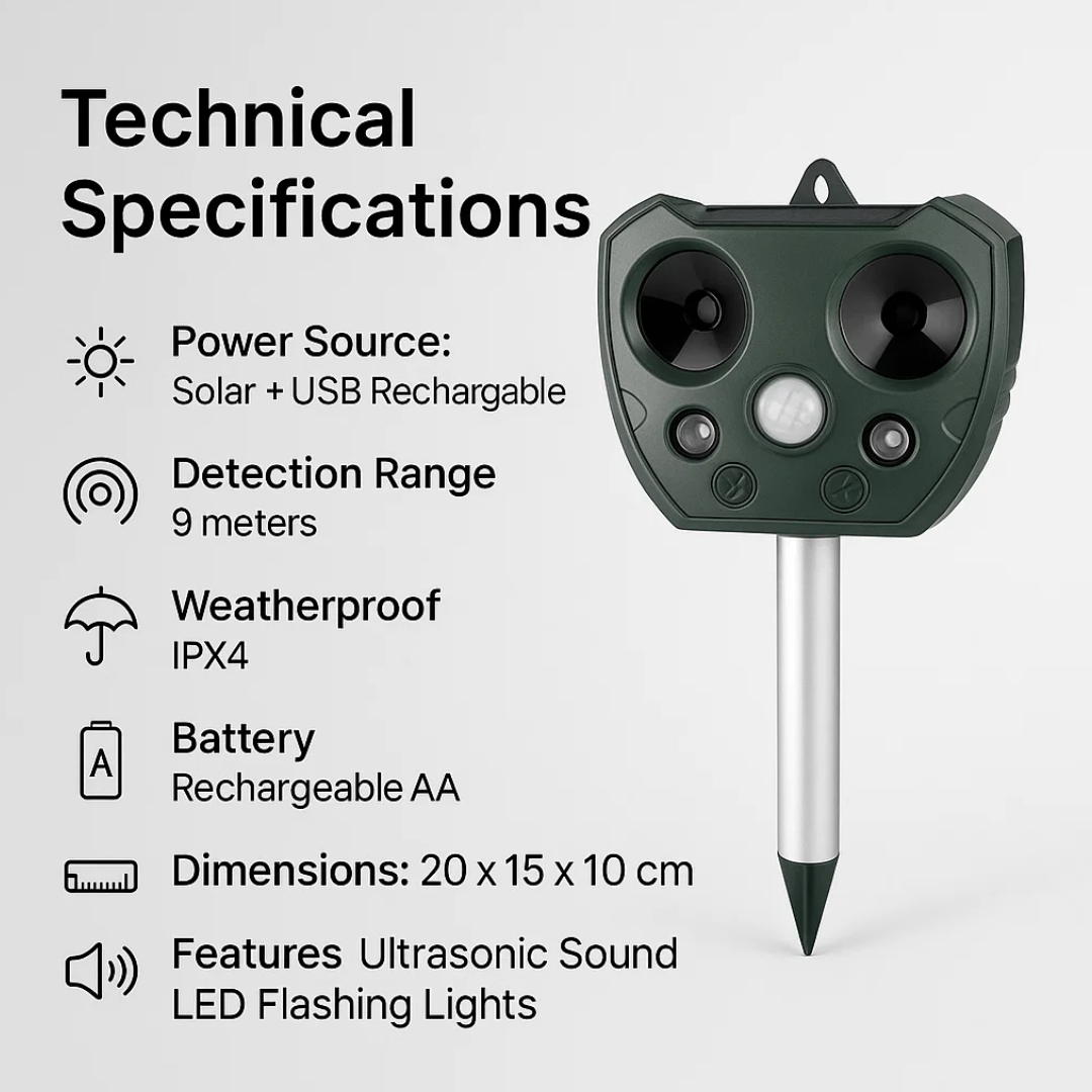 Outdoor Solar Bird Repeller for Garden Protection