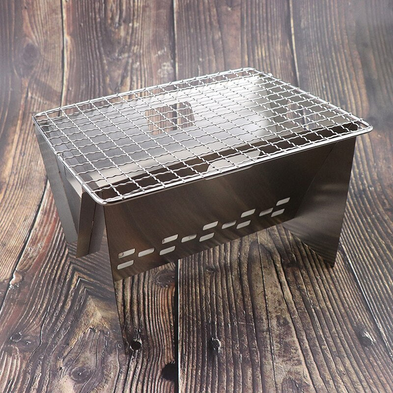 Compact Outdoor Collapsible Stainless Steel BBQ Grill
