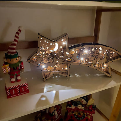 Befez | Traditional Wooden LED Xmas Star Lamp