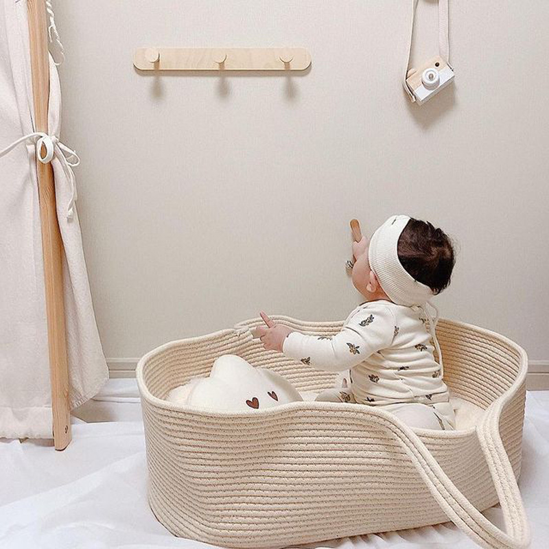 Cozy Newborn Baby Basket with Handles