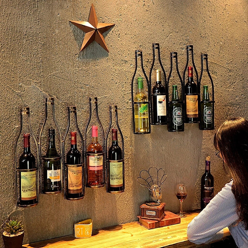 Sturdy Metal Wall Wine Rack