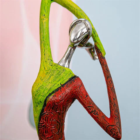 Vibrant Female Figurine Resin Art Statue for Home Decoration