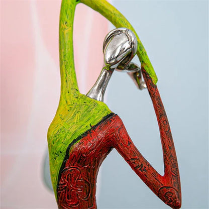 Vibrant Female Figurine Resin Art Statue for Home Decoration