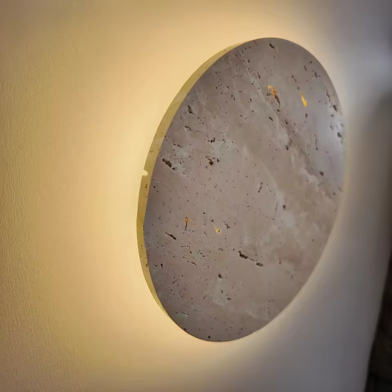 Rustic Travertine Stone Wall Lamp