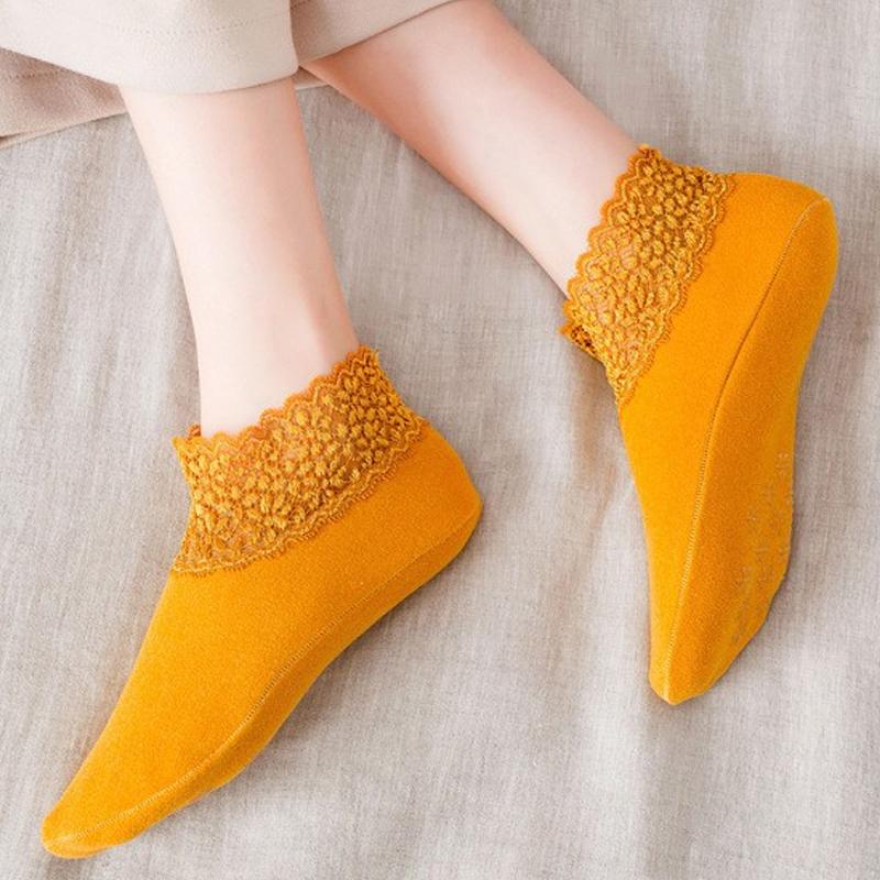 Cozy Socks with Fashionable Lace Design