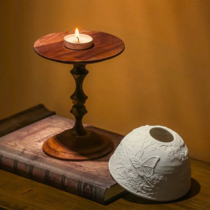 Silent Flame Glass Candle Holder