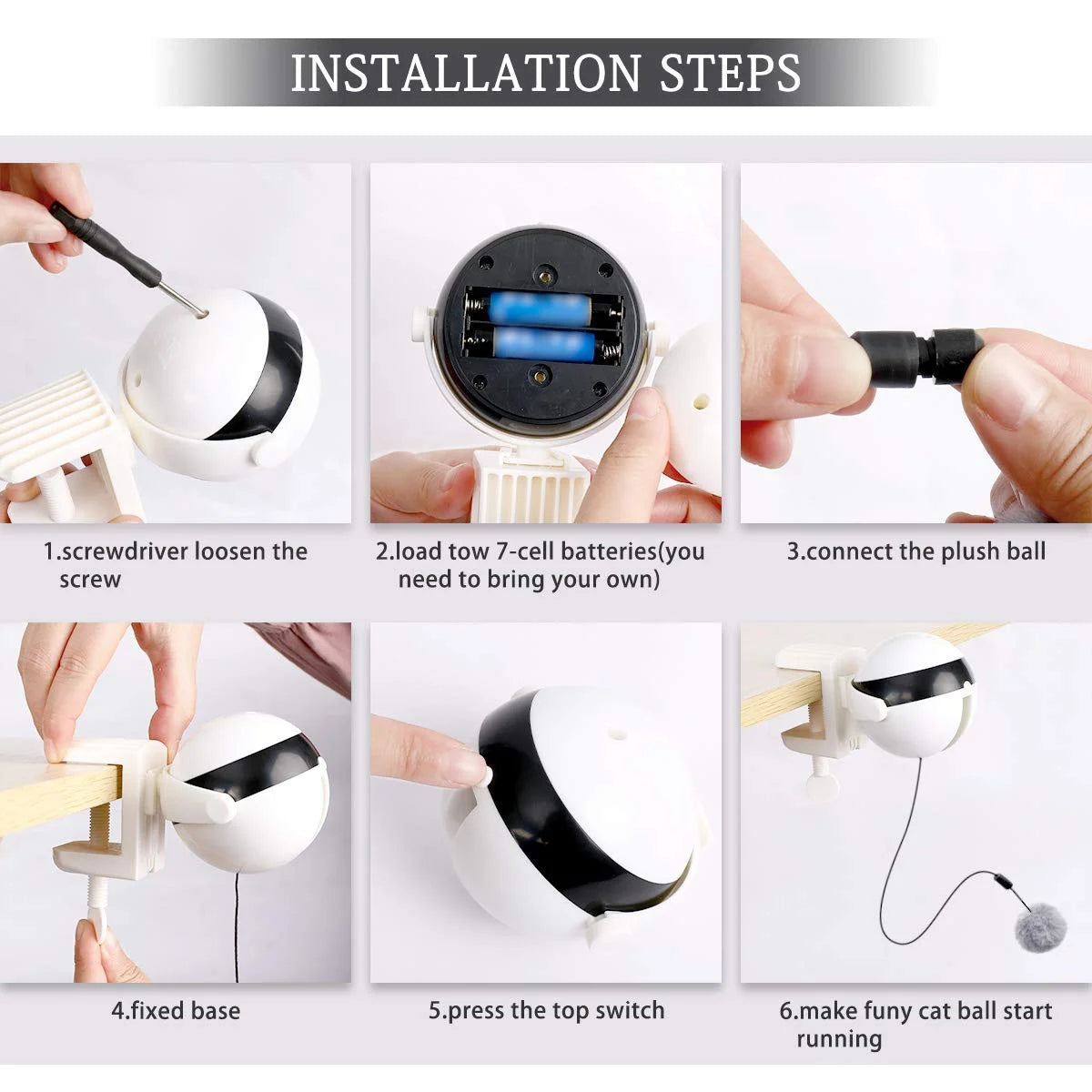 Fun Cat Toy with Auto Feather Teaser