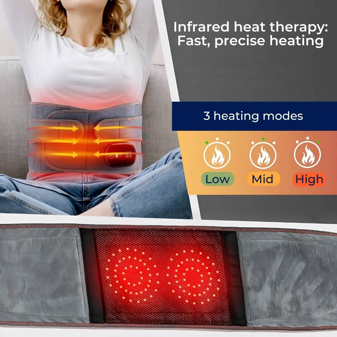 Warm Back Support Belt with Red Light Therapy