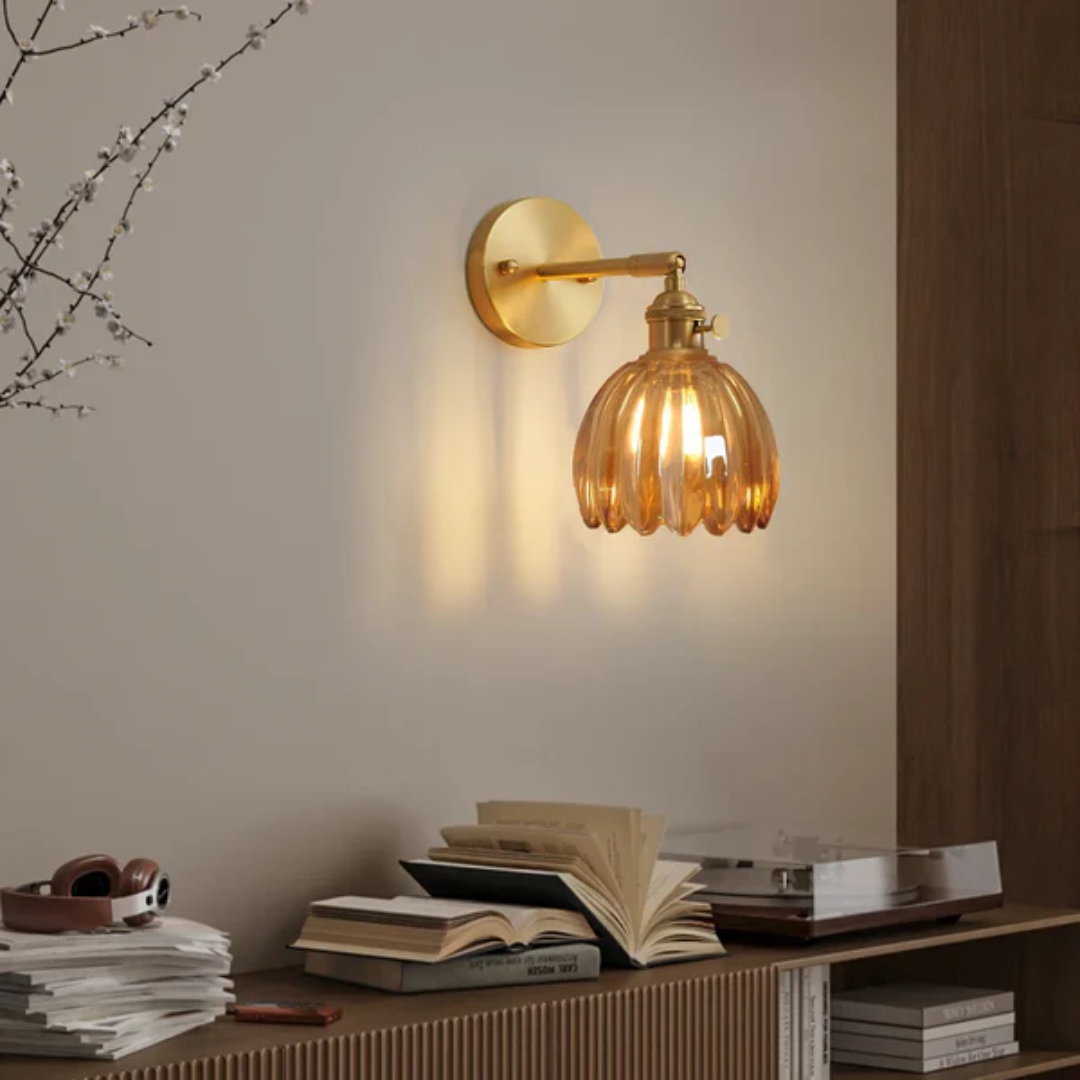 Vintage Style Glass Tulip Wall Light
