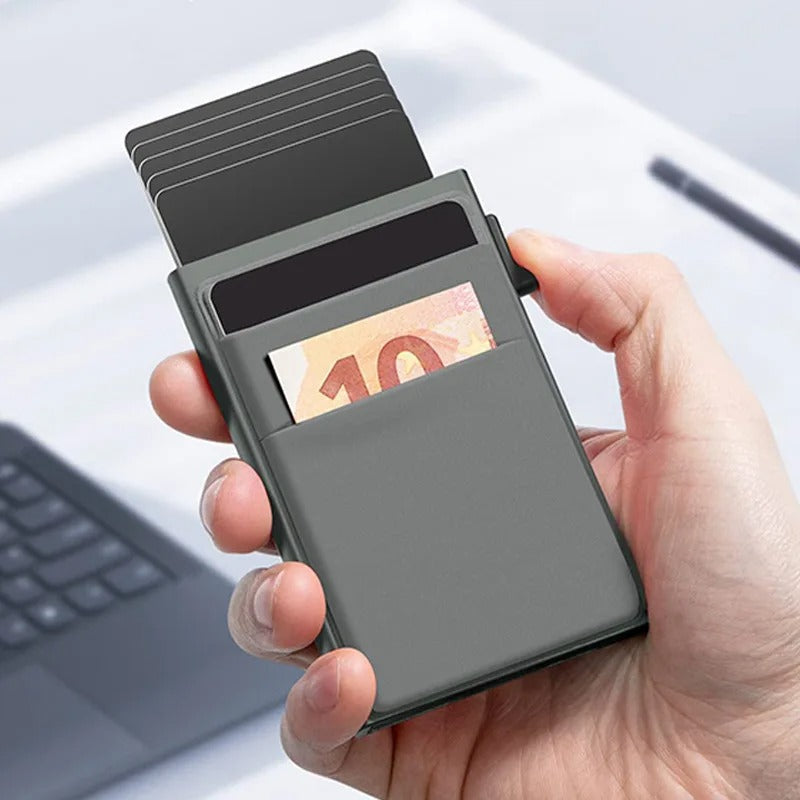 Slim RFID Blocking Card Wallet with 8 Card Slots