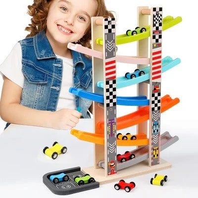 Classic Wood Car Racing Track for Kids - Befez
