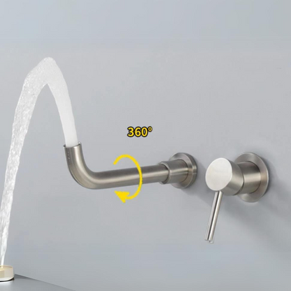 Stylish Wall Mount Faucet with Brushed Nickel Finish
