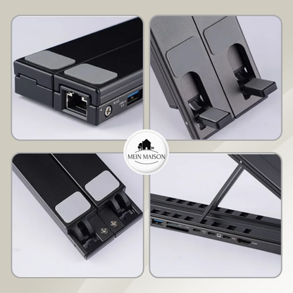 Compact 8-in-1 Laptop Stand and USB Hub