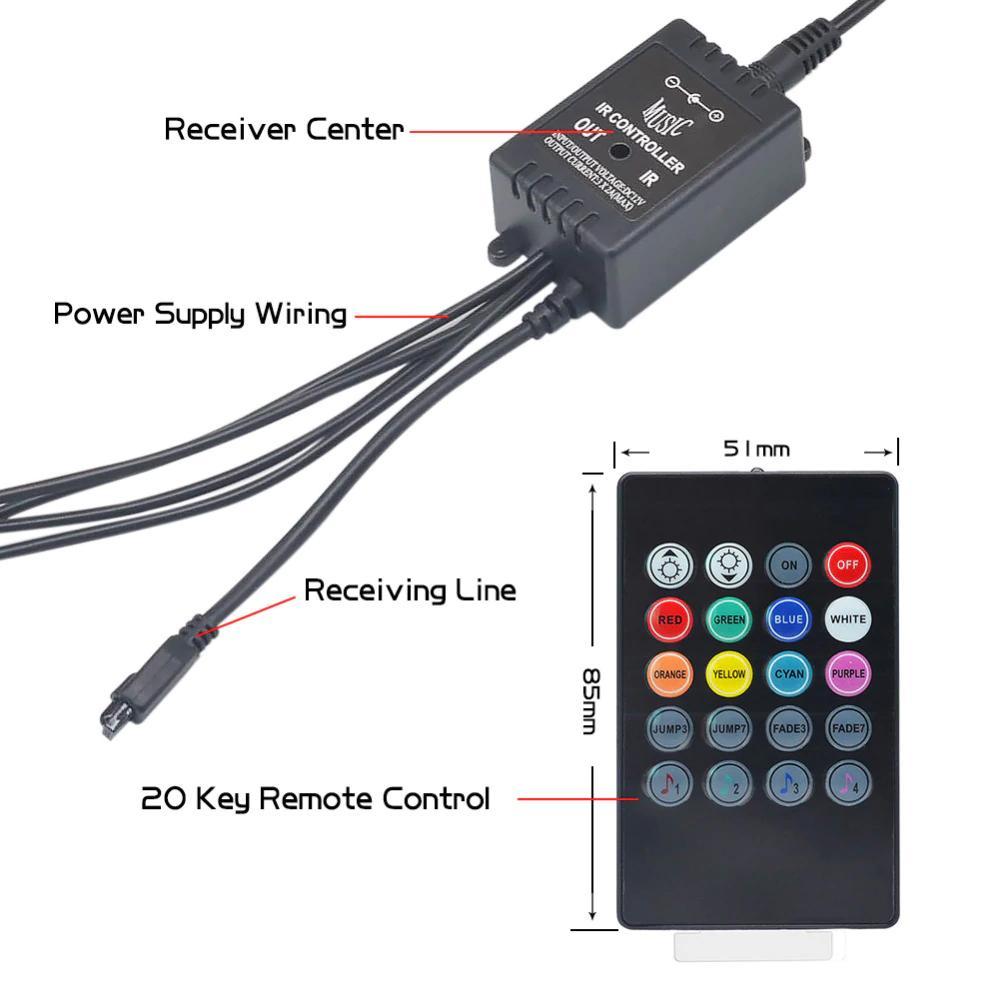 Colorful Car Interior LED Light Strip with Remote Control