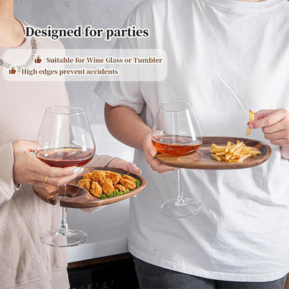 Stylish Appetizer Plate with Wine Cup Holder
