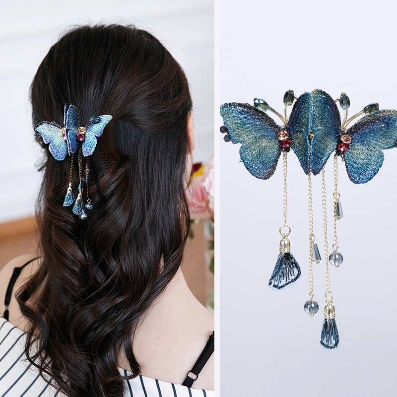 Colorful Butterfly Hairpin with Tassels