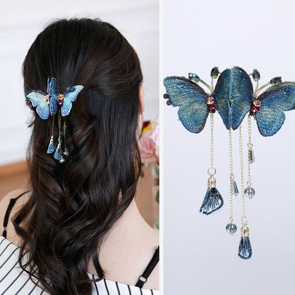 Colorful Butterfly Hairpin with Tassels