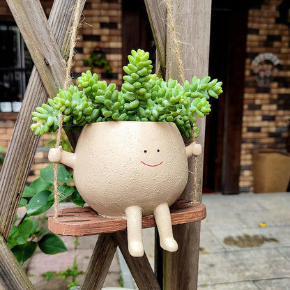 Fun Resin Face Planter Pot for Plants