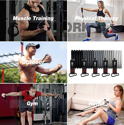 Premium Fitness Resistance Bands Set with Handles & Anchor