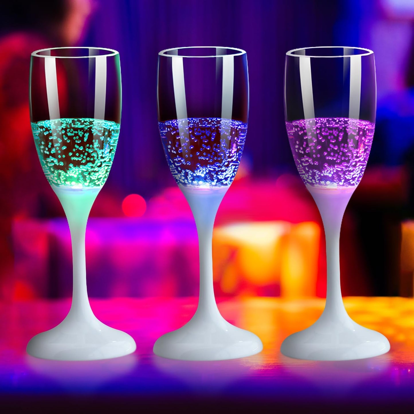 Colorful LED Wine Cups | 6 Color Changing Party Glasses
