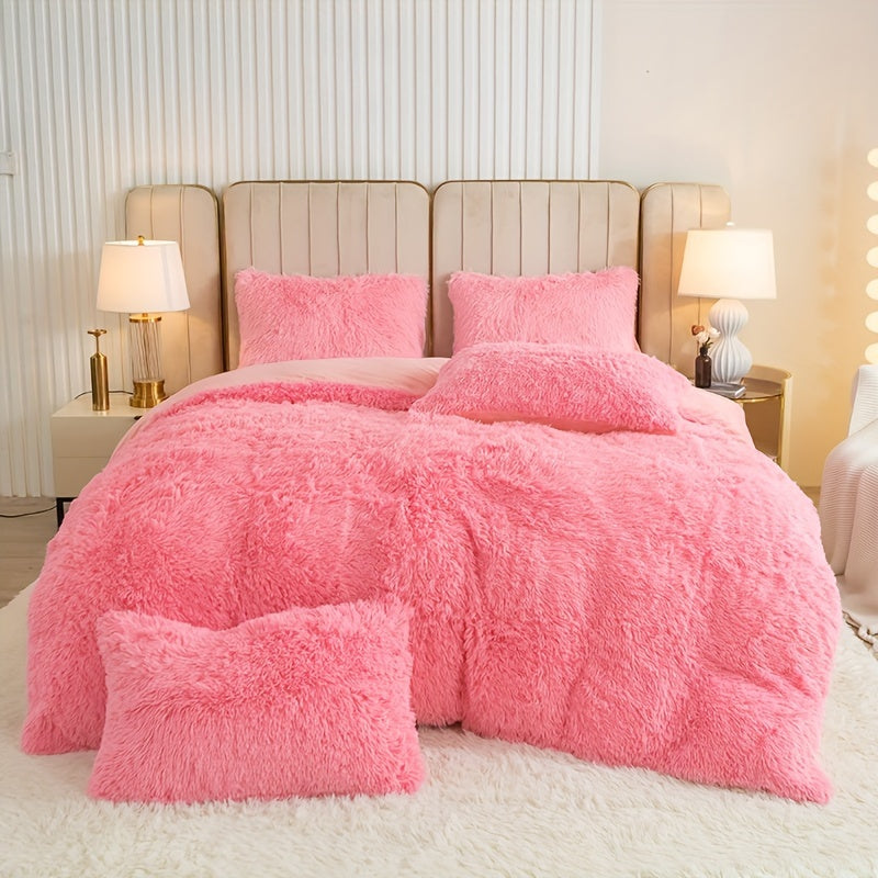 Cozy Soft Plush Duvet Cover Set with Zipper