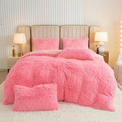 Cozy Soft Plush Duvet Cover Set with Zipper