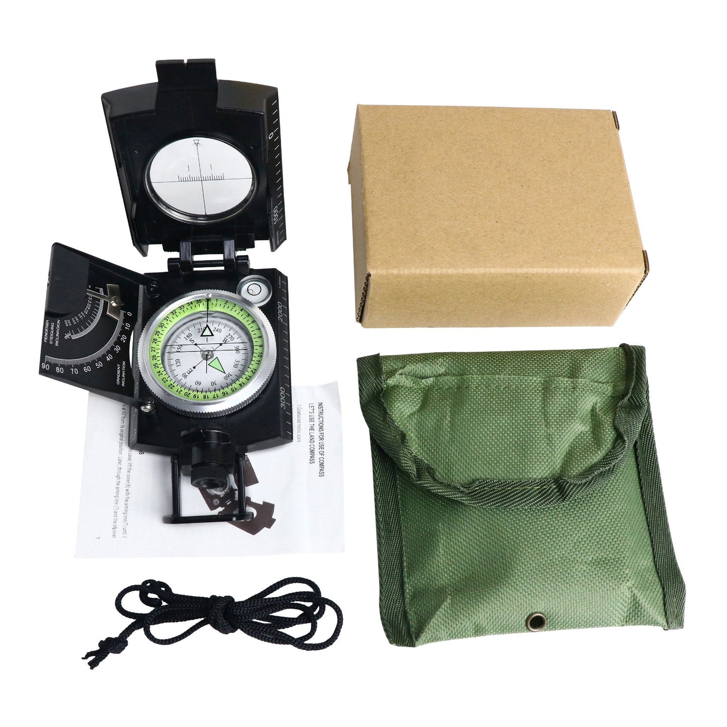Tactical Compass Waterproof Aluminum Outdoor Navigation Tool