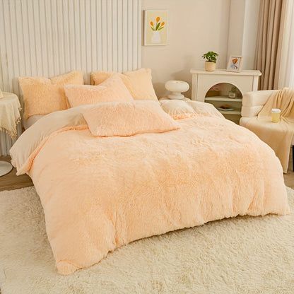 Cozy Soft Plush Duvet Cover Set with Zipper