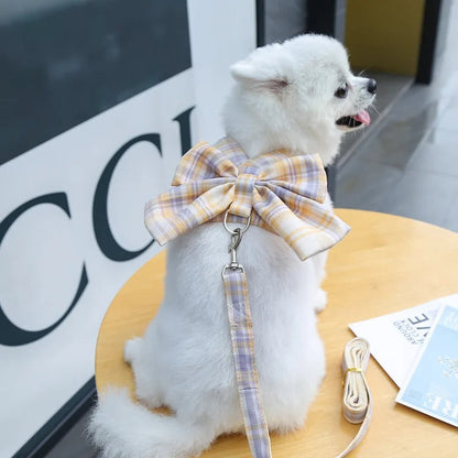 Cute Dog Harness with Bow Tie