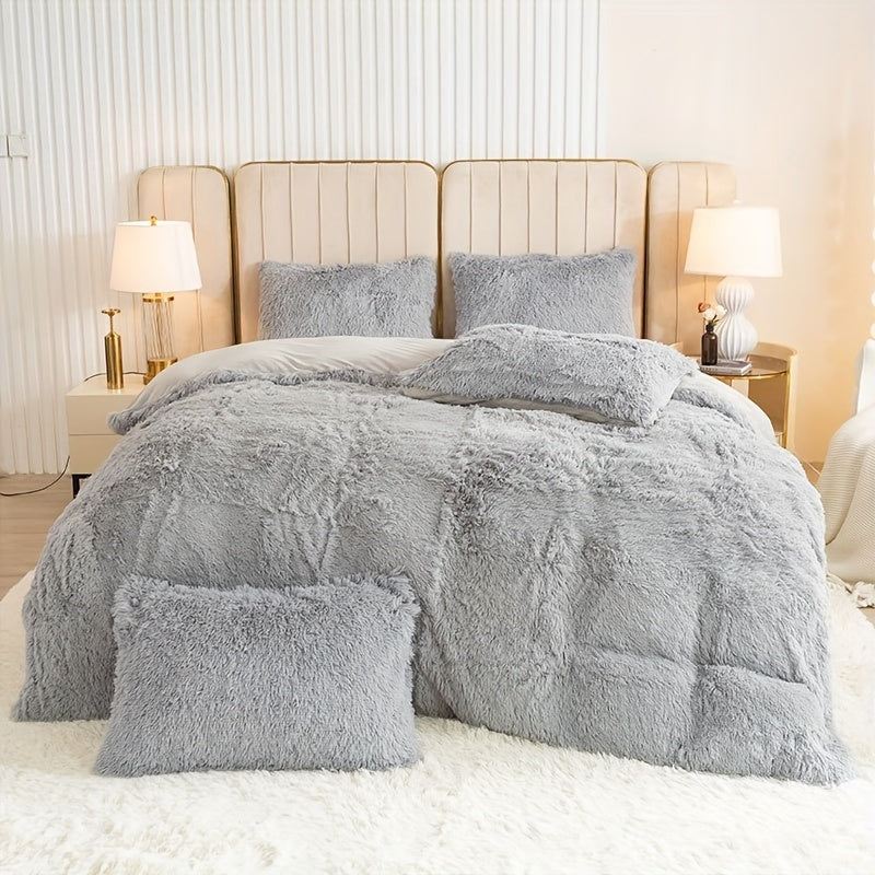 Cozy Soft Plush Duvet Cover Set with Zipper