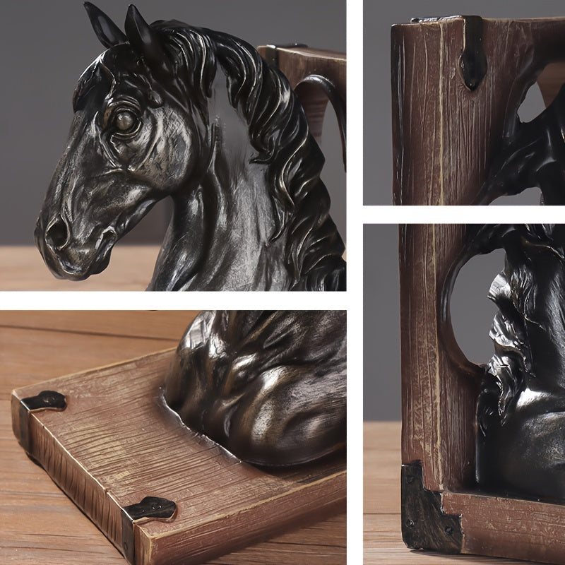 Fun Animal Bookend Horse Head Statue