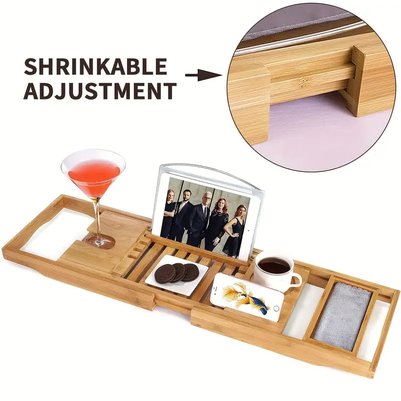 Luxury Wooden Adjustable Bath Tub Caddy