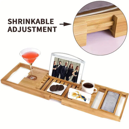 Luxury Wooden Adjustable Bath Tub Caddy