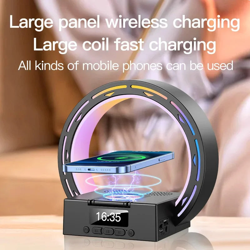 Wireless Speaker Lamp with USB Charger and Clock