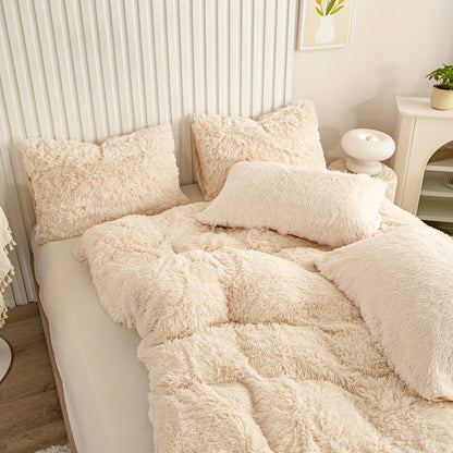Cozy Soft Plush Duvet Cover Set with Zipper