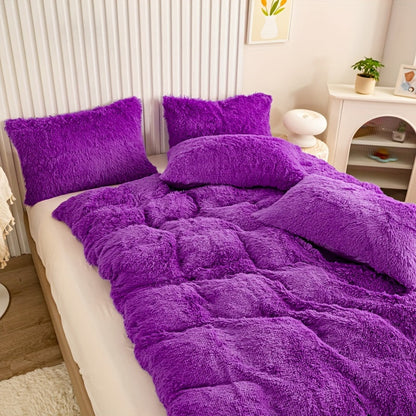 Cozy Soft Plush Duvet Cover Set with Zipper