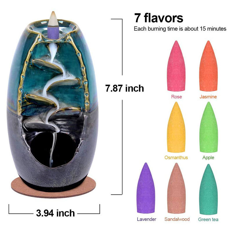 Natural Wood Incense Burner with Free Fragrant Cones