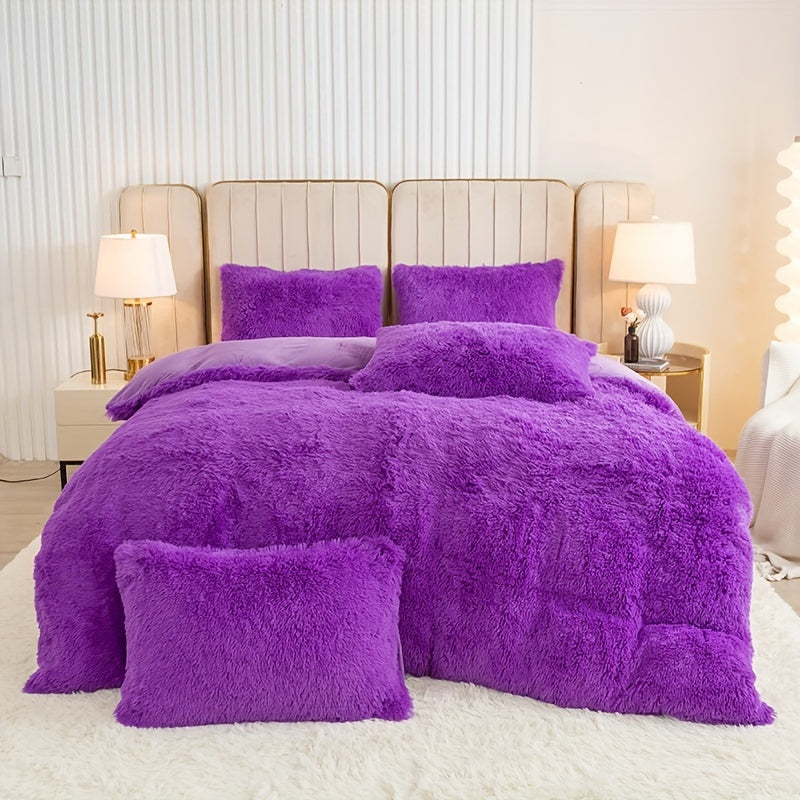 Cozy Soft Plush Duvet Cover Set with Zipper