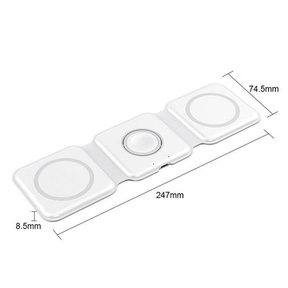 Compact 3 in 1 Portable Wireless Charging Pad