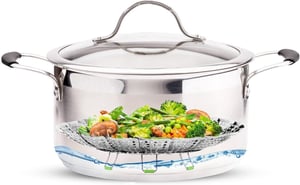 Easy Fold Stainless Steel Vegetable Steamer Basket