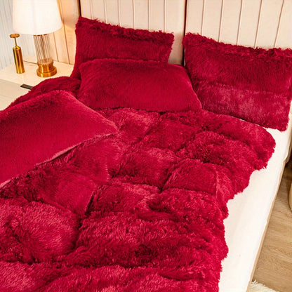 Cozy Soft Plush Duvet Cover Set with Zipper