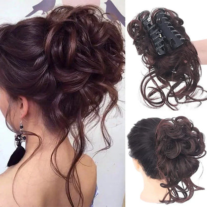 Easy Clip-in Bun for Curly Hair with Volume