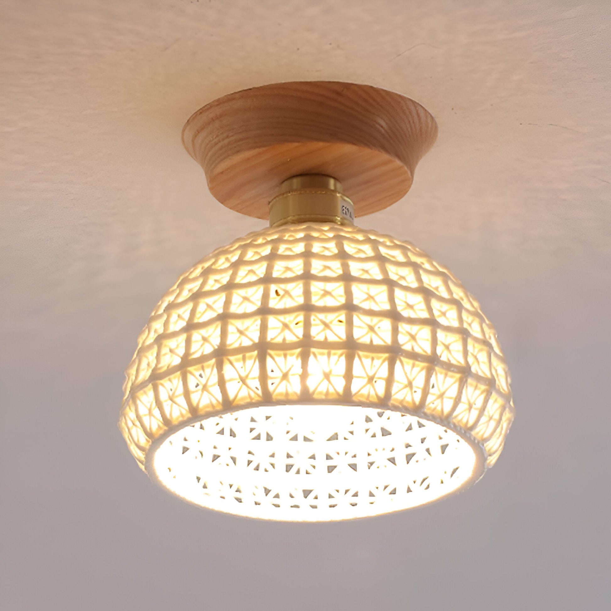 Simple White Ceramic Ceiling Light - Befez