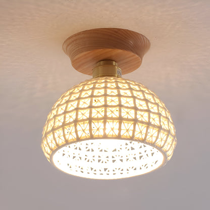 Simple White Ceramic Ceiling Light - Befez