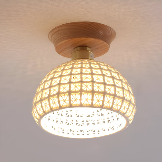 Simple White Ceramic Ceiling Light - Befez
