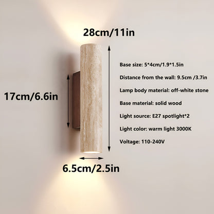 Natural Stone Wall Light in Minimalist Tube Design