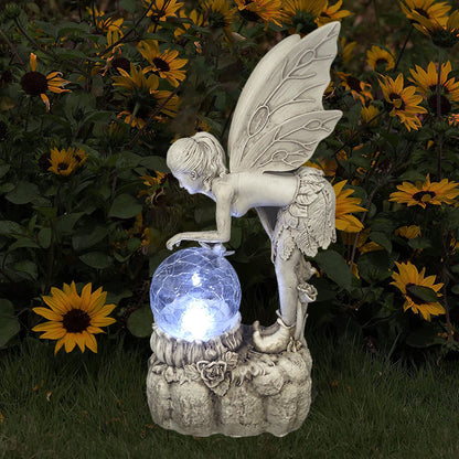 Befez Outdoor Solar Powered Fairy Figurine Decor